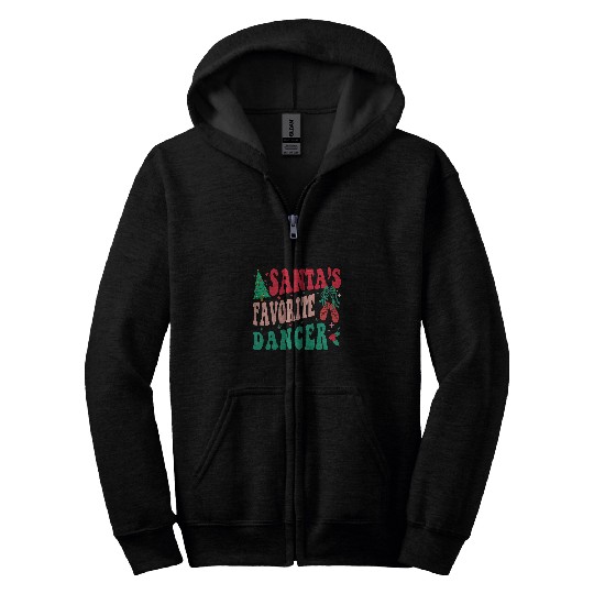 Santas Favorite Dancer Ballet Dancing xmass Groovy Christmas 1 Zip Hoodies