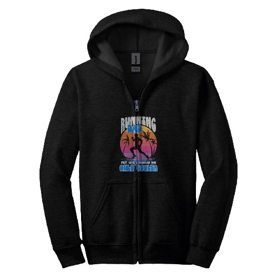Mens Running Dad Marathon Runner Coachs Marathoner Fathers Day Zip Hoodies