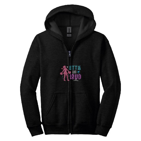 LITTLE AND LOUD Cheerleader Tween Girls Funny Cheerleading Zip Hoodies