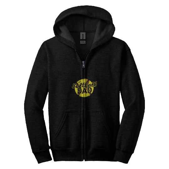 Softball Dad Daddy Father Fathers Day Zip Hoodies