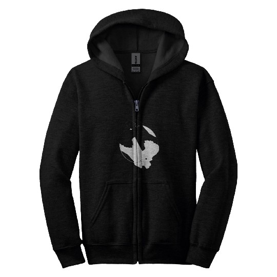 Yin Yang Fox Terrier Funny Dog Symbol Meditation Zen Zip Hoodies