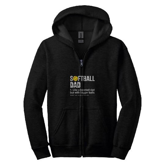 Softball Dad Funny Definition Like A Baseball Fathers Day Zip Hoodies
