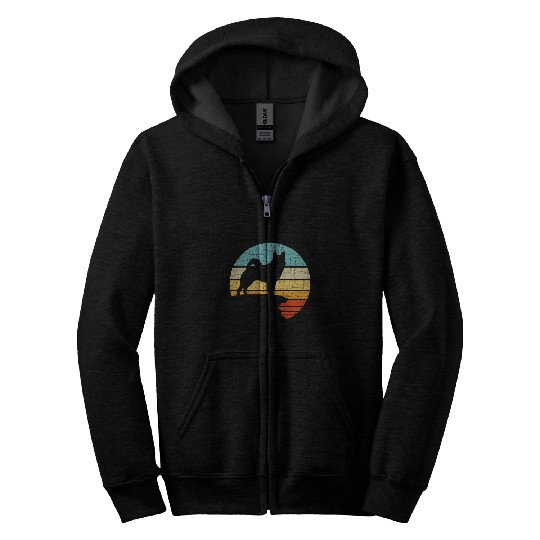 Norwegian Elkhound Retro vintages Dog Puppy Owner Zip Hoodies