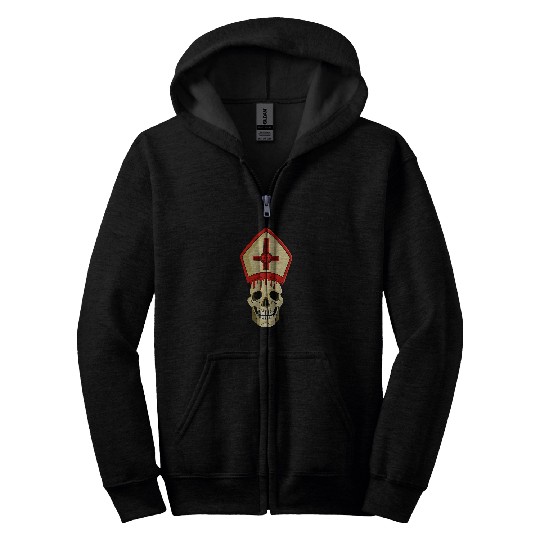 Devil Worship Satanic Pope Bishop Zip Hoodies