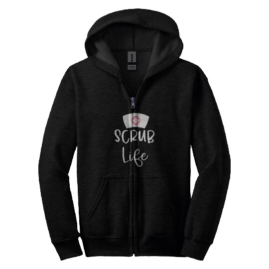 Funny Scrub Life RN nurses Practitioner Nursing Student Zip Hoodies