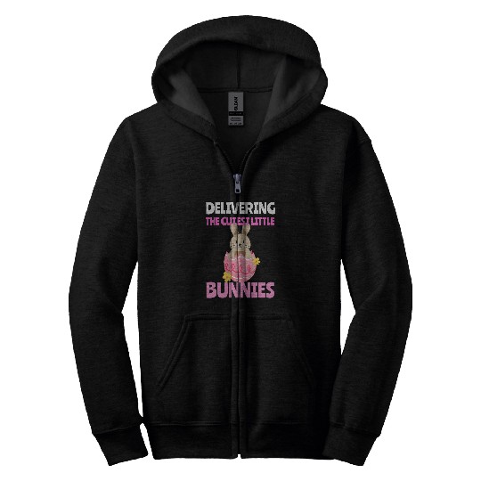 Easter Pregnancy Delivering Cutest Bunnies nurses Labor Day 1 Zip Hoodies