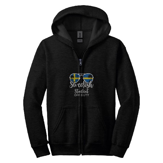 Swedish Student Off Duty College Summer Vacation Sweden Zip Hoodies