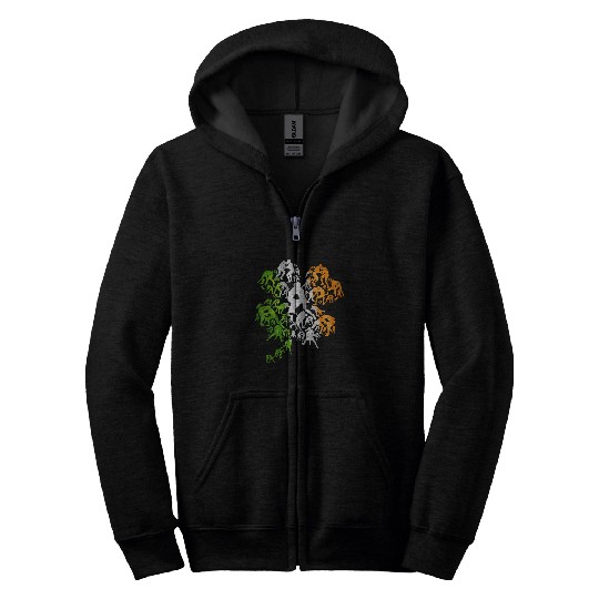 Ireland Wrestling Sports Lover St Patricks Day Wrestling Zip Hoodies