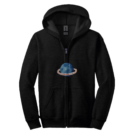 Planet Saturn Space Future Astronaut Exploration Astronomy Zip Hoodies