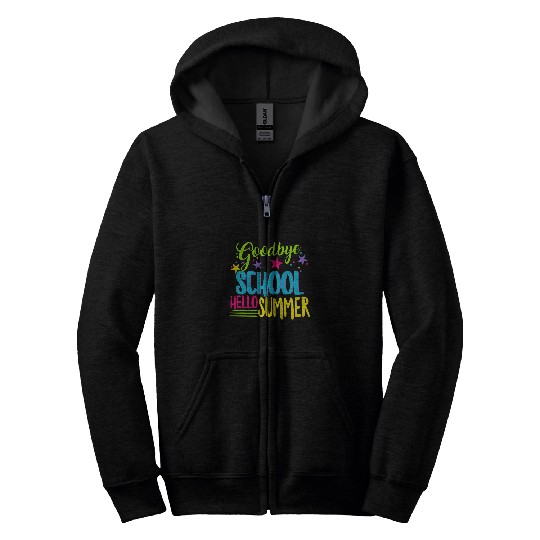 Happy Last Day Of School Teacher Hello Summer Student Gift 4 Zip Hoodies