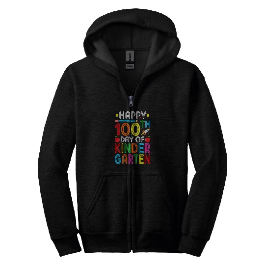 100th Day of Kindergarten Teacher Kids 100 Days Smarter Zip Hoodies