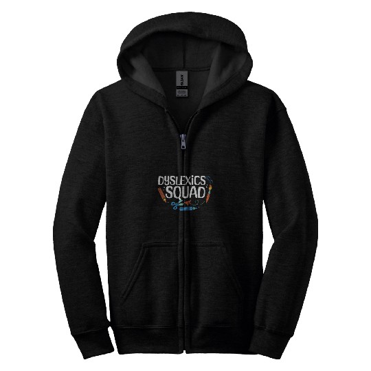 Dyslexics Squad Awareness Dyslexic Speech Therapy Dyslexia Zip Hoodies