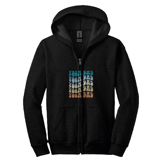 Retro Groovy Yoga Dad Fathers day Retro Groovy Daddy Yoga Zip Hoodies