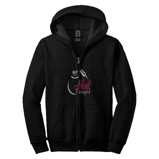 nail therapist Tech boss technician certified Nail Polish Zip Hoodies