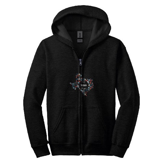 Texas ICU Intensive Care Unit Registered nurses Hospital Zip Hoodies