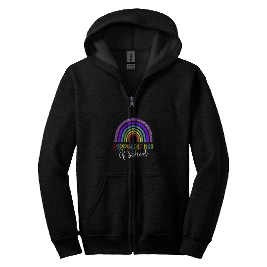 happy last day of school teacher student graduation rainbow 10 Zip Hoodies