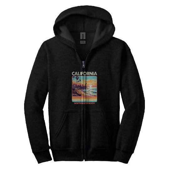 North Baker Beach 80s californias Beach Zip Hoodies