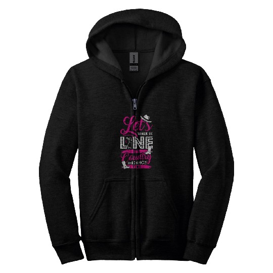 Womens Country Line Dance Time 2Funny Line Dancer Slogan Zip Hoodies