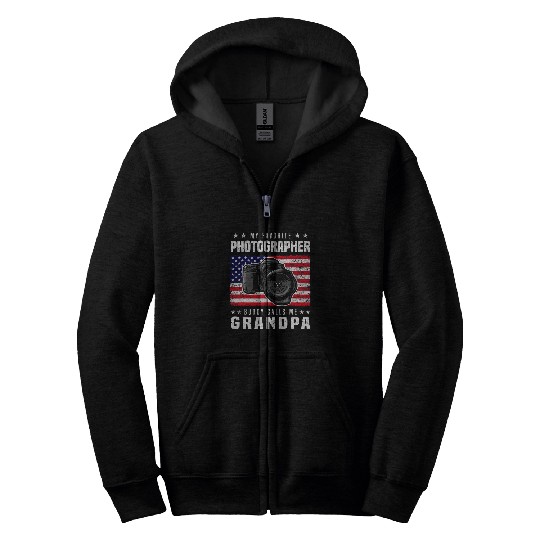 Mens My Favorite Photography Buddy Calls Me Grandpa Photographer Zip Hoodies