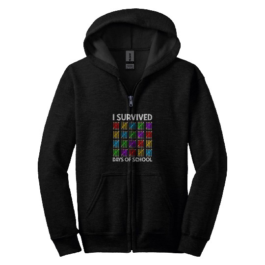 100 DAYS OF SCHOOL Kids 100th Day School Costume 8 Zip Hoodies
