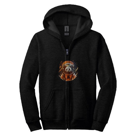 Outer Space Panda on Galaxy Astronaut Panda 22 Zip Hoodies