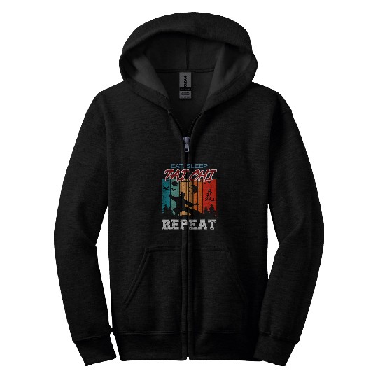 Eat Sleep Tai Chi Repeat Funny Tai Chi Beginners Slogan Zip Hoodies