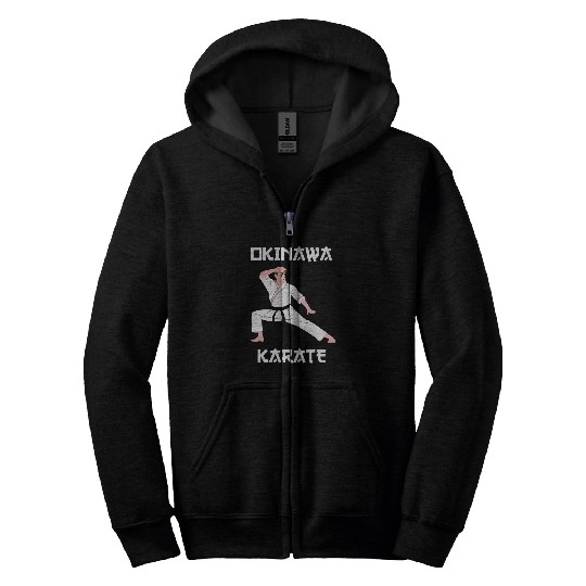 Karate Male Fighter Karate Japanese Martial Arts Zip Hoodies