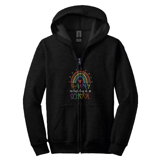 happy last day of school teacher student graduation rainbow 17 Zip Hoodies