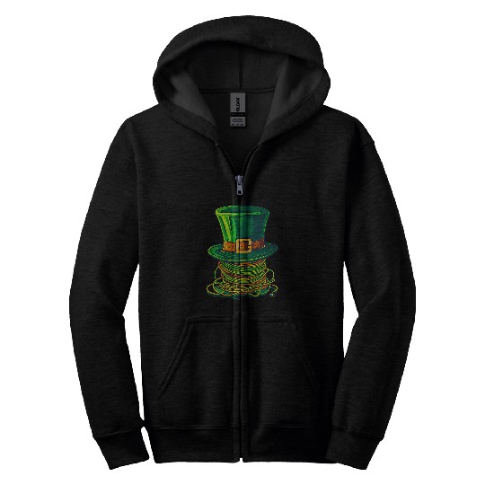 Wires And Cylinder Design St  Patricks Lineman Zip Hoodies