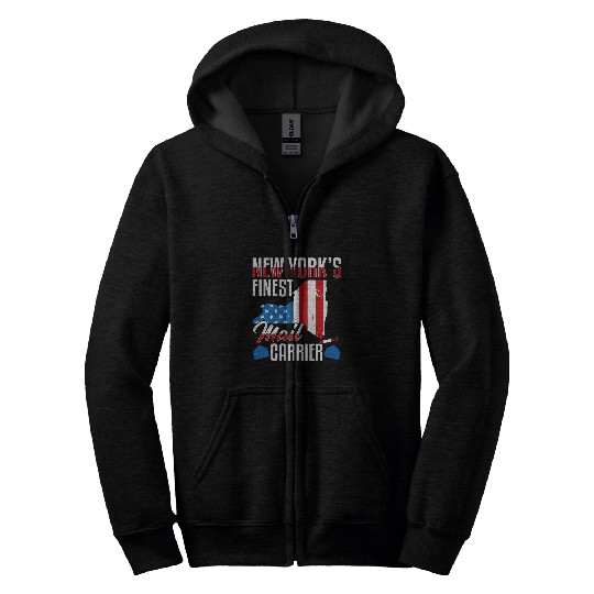 New Yorks finest mail carrier postal worker funny Zip Hoodies