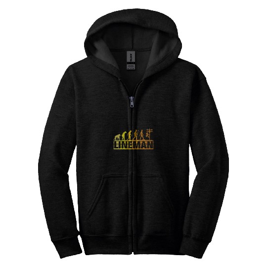 Retro Lineman Evolution 2Electrical Cable Lineman Zip Hoodies