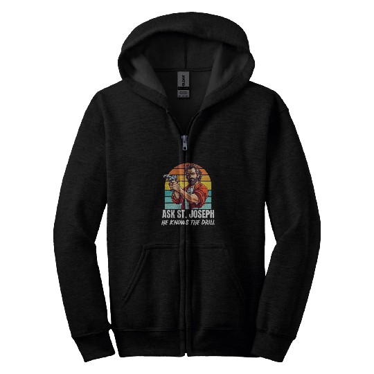 Funny Saint Joseph Catholic Father And Worker 8 Zip Hoodies