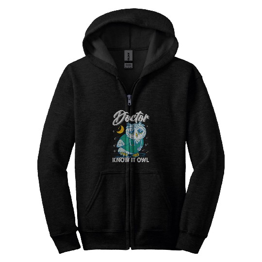 Doctor Know It Owl Funny Bird Hospital Surgeon Zip Hoodies