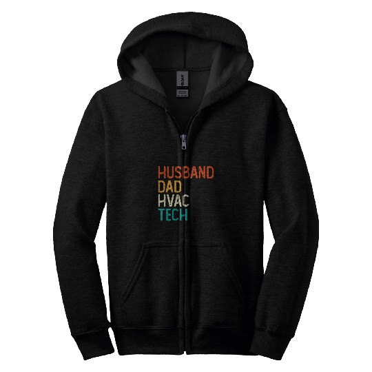 Hvac Technician AC Repairman Funny Husband Dad Hvac Tech Zip Hoodies