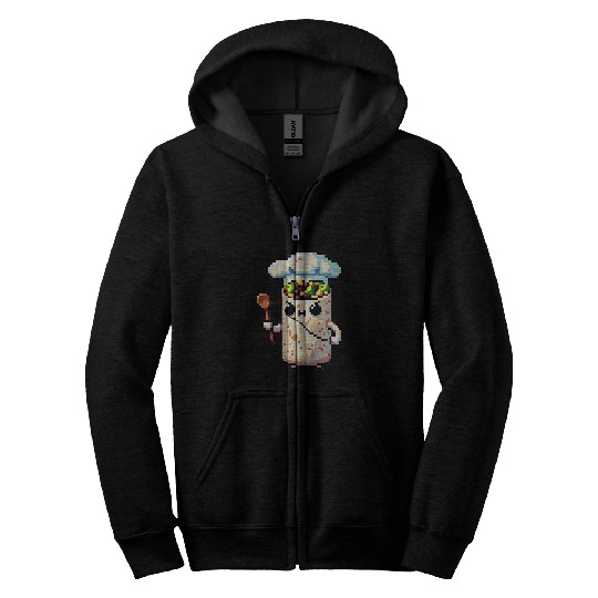 Pixel Chef Burrito 2Gamer Retro Arcade 2Mexican Foodie Zip Hoodies