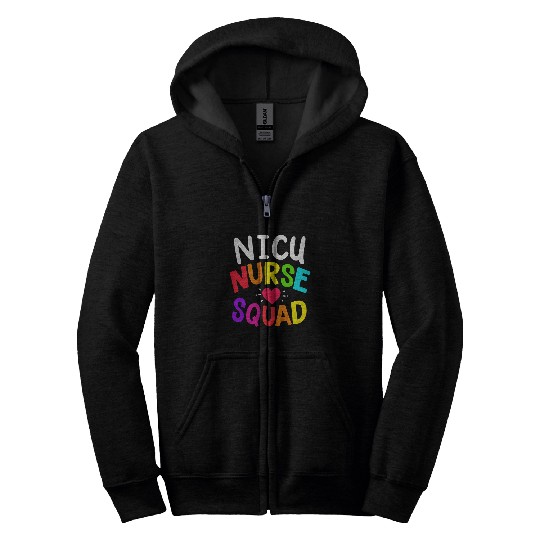 NICU nurses Squad Proud healthcares Worker Nursing Apparel Zip Hoodies