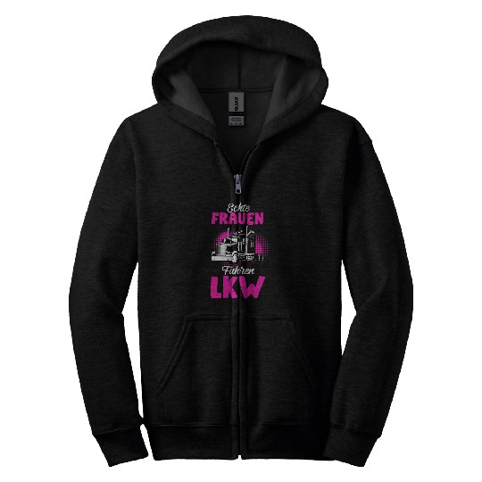 Real Women Drive Truck Driver Trucker Gift Saying Zip Hoodies
