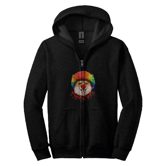 Pembroke Welsh Corgi Clown carnivals Circus Staff Dog Lover Zip Hoodies