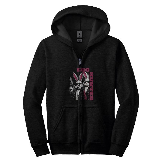 Egg Hunt Supervisor Egg Hunting Party Mom Dad guns Easter Zip Hoodies