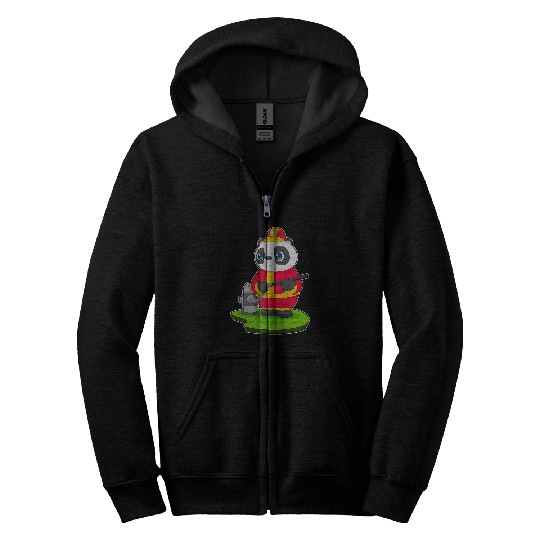 Panda Firefighter Fires hose Fires department Zip Hoodies