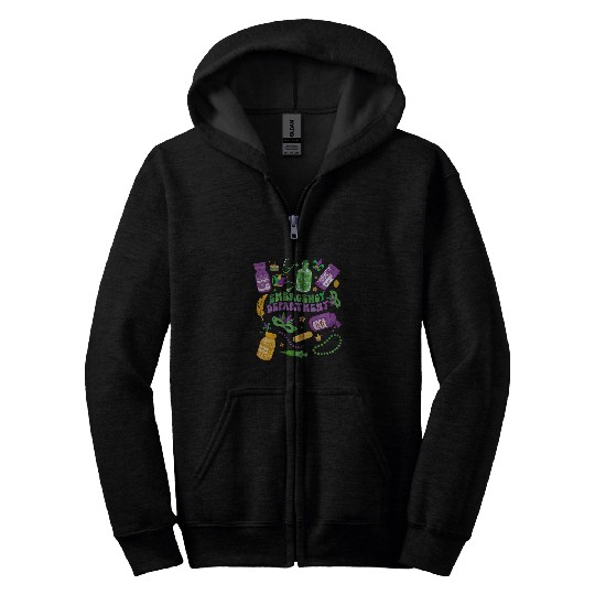 Emergency Department Emergency Room ER Ed nurses Mardi Gras Zip Hoodies