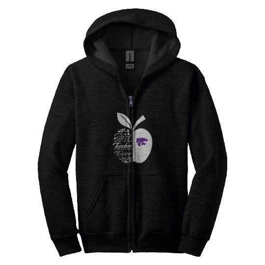 Kansas State Wildcats Teacher Ever Half Apple Zip Hoodies