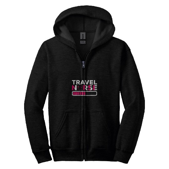 Funny Travel nurses In Progress Nursing School Wear Zip Hoodies