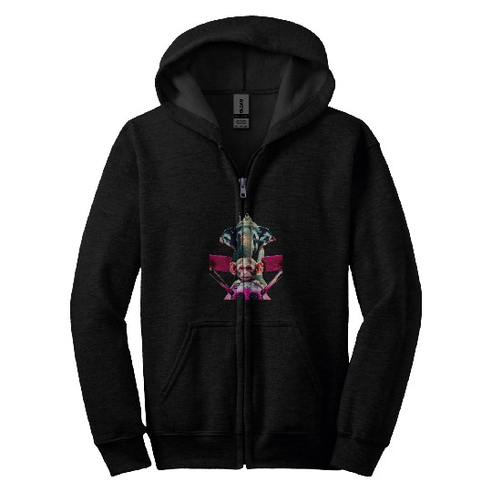 Elephant monkey pop art funny aircraft airplane pilot monkey Zip Hoodies