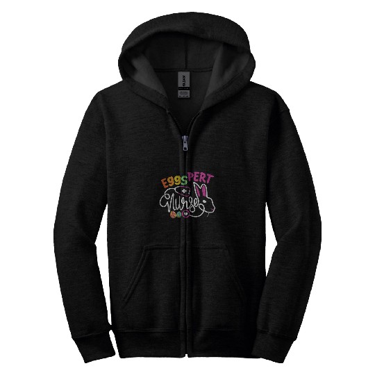 Eggspert nurses Easter Bunny NP Funny RN Easter Day Nursing Zip Hoodies