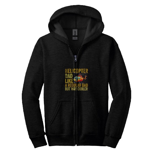 Helicopter Pilot Dad Flight Mechanic Fathers Day Zip Hoodies