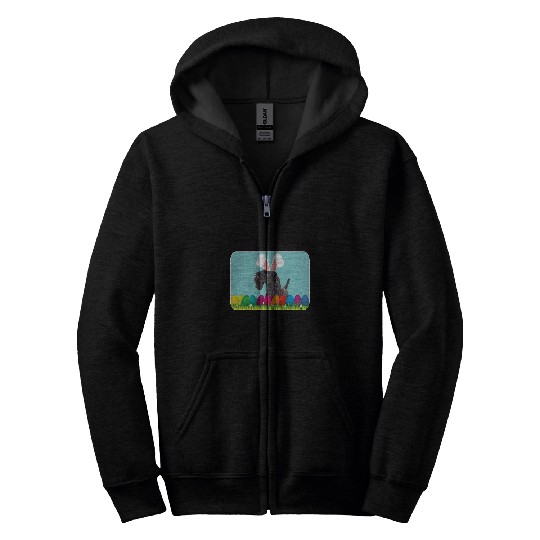 Kerry Blue Terrier w Bunny Ears Zip Hoodies