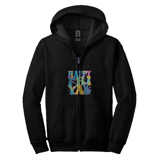 Happy FriYay Friday Lovers Teacher Retro Groovy Zip Hoodies