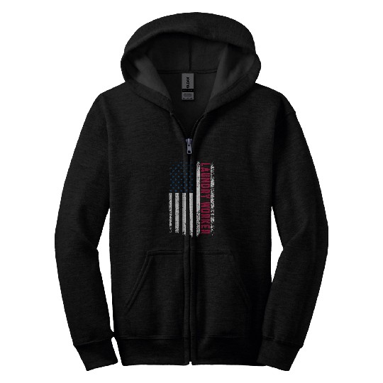 American Flag 4th July USA Patriotic Laundry Worker Zip Hoodies