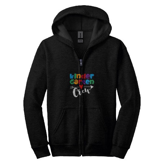 Kindergarten Crew Teacher Student Funny Back To School Gifts Zip Hoodies